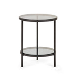 Chicago Circular Lamp Table With Shelf