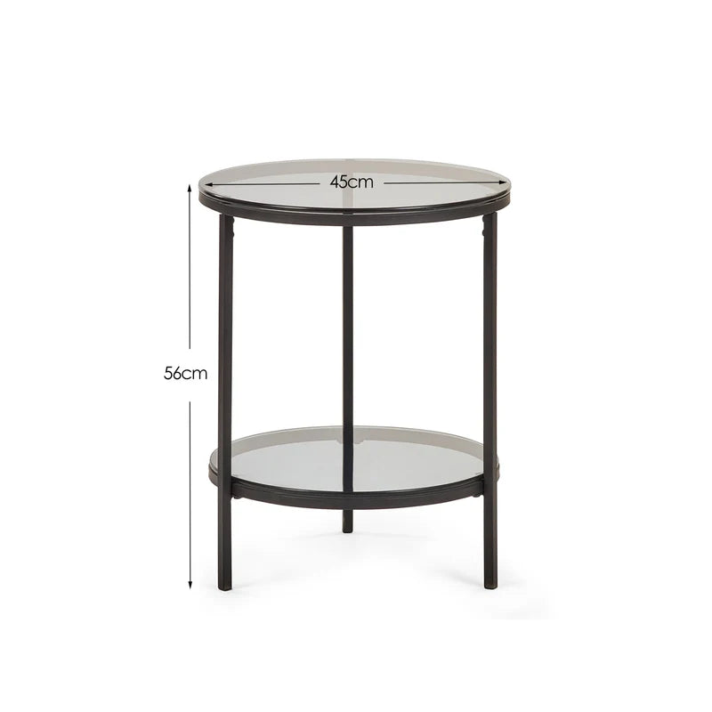 Chicago Circular Lamp Table With Shelf