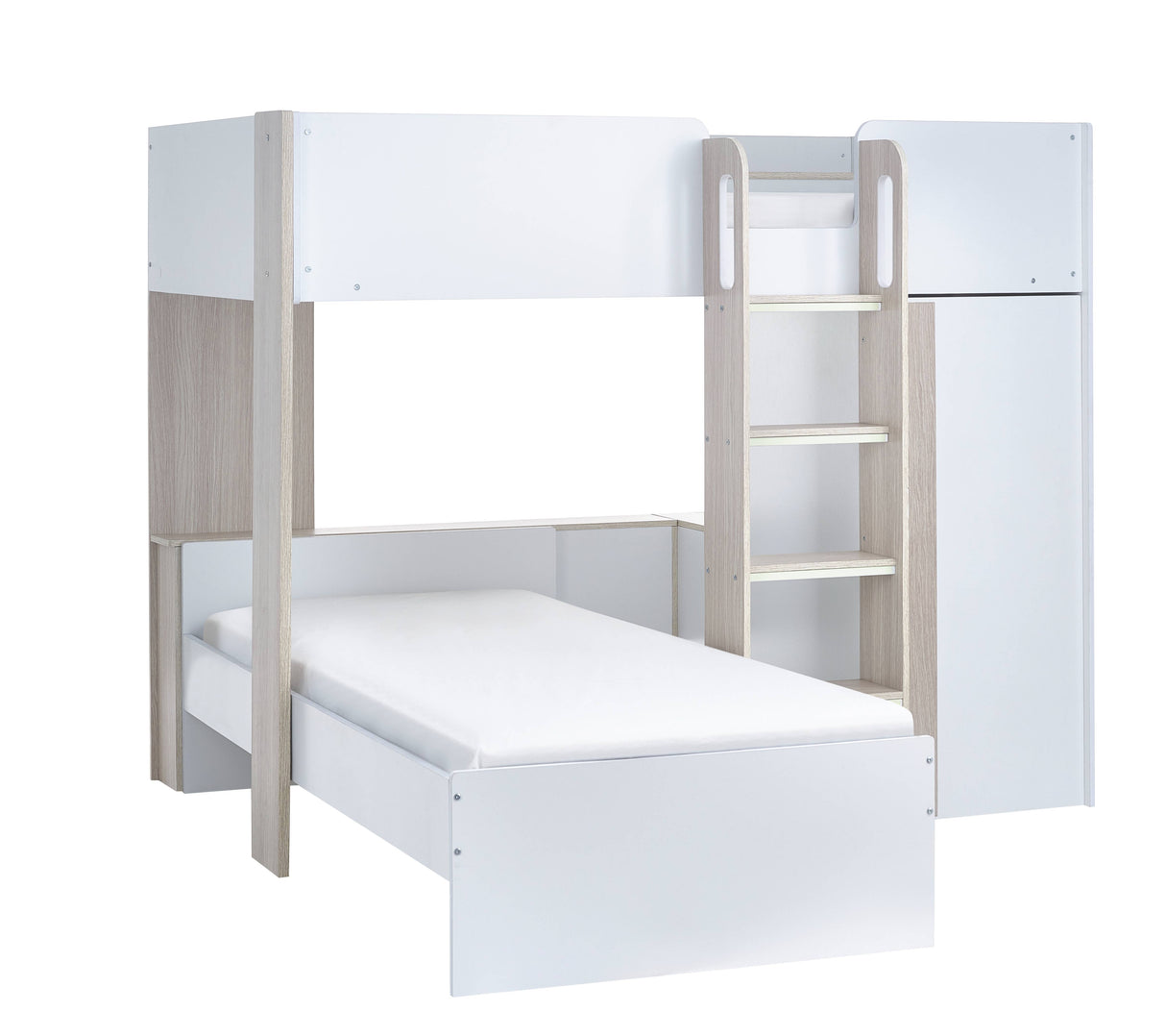 Horizon Bunk Bed - Pale Wood And White