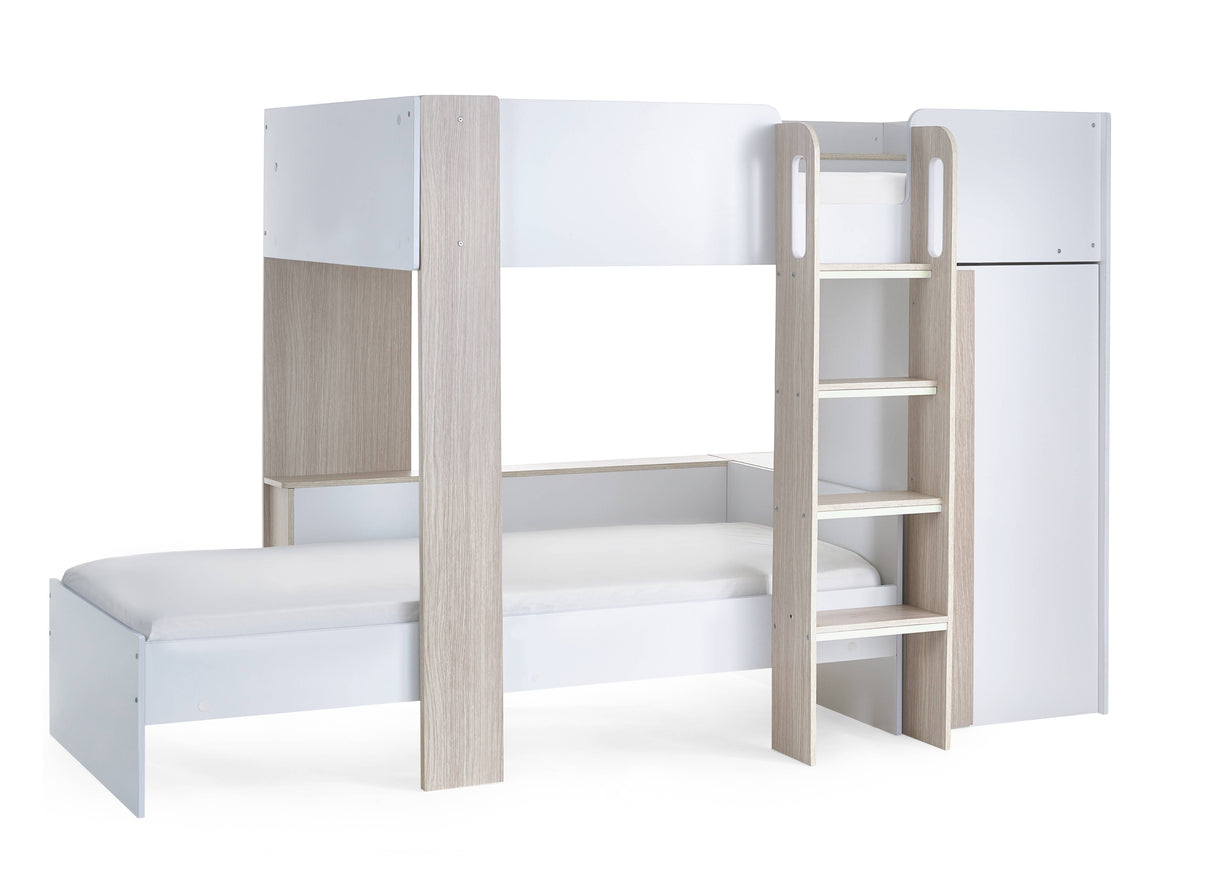 Horizon Bunk Bed - Pale Wood And White