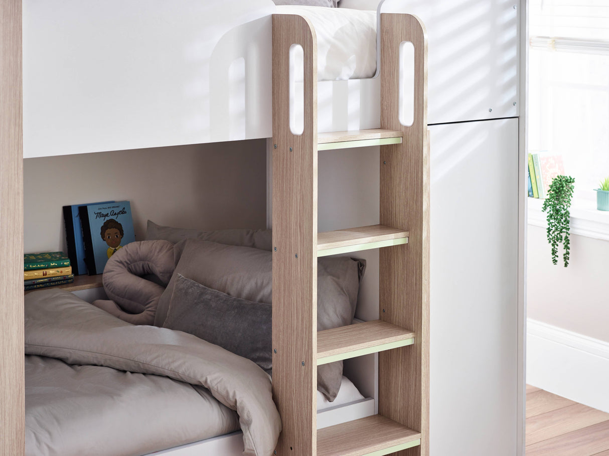 Horizon Bunk Bed - Pale Wood And White