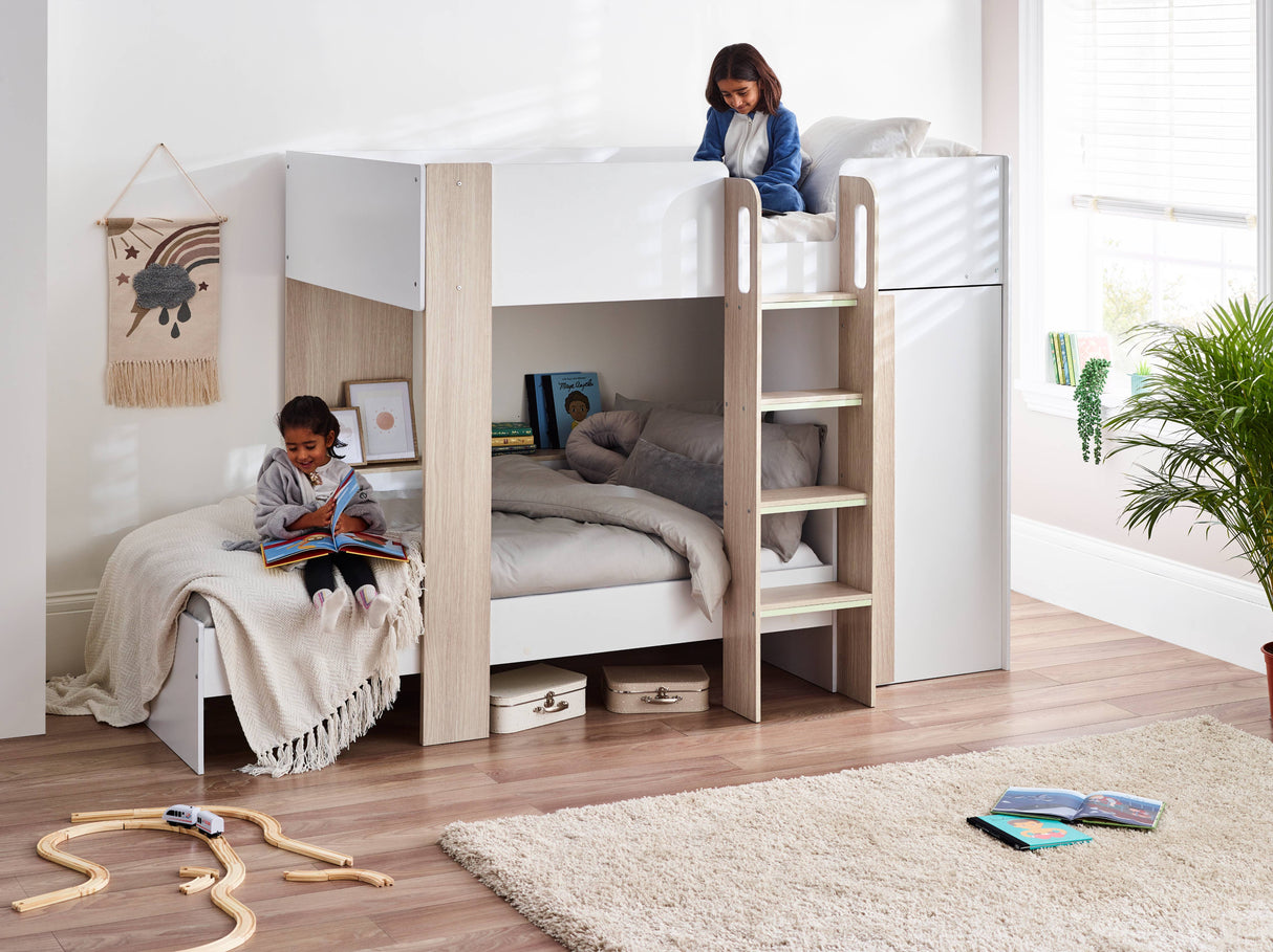 Horizon Bunk Bed - Pale Wood And White