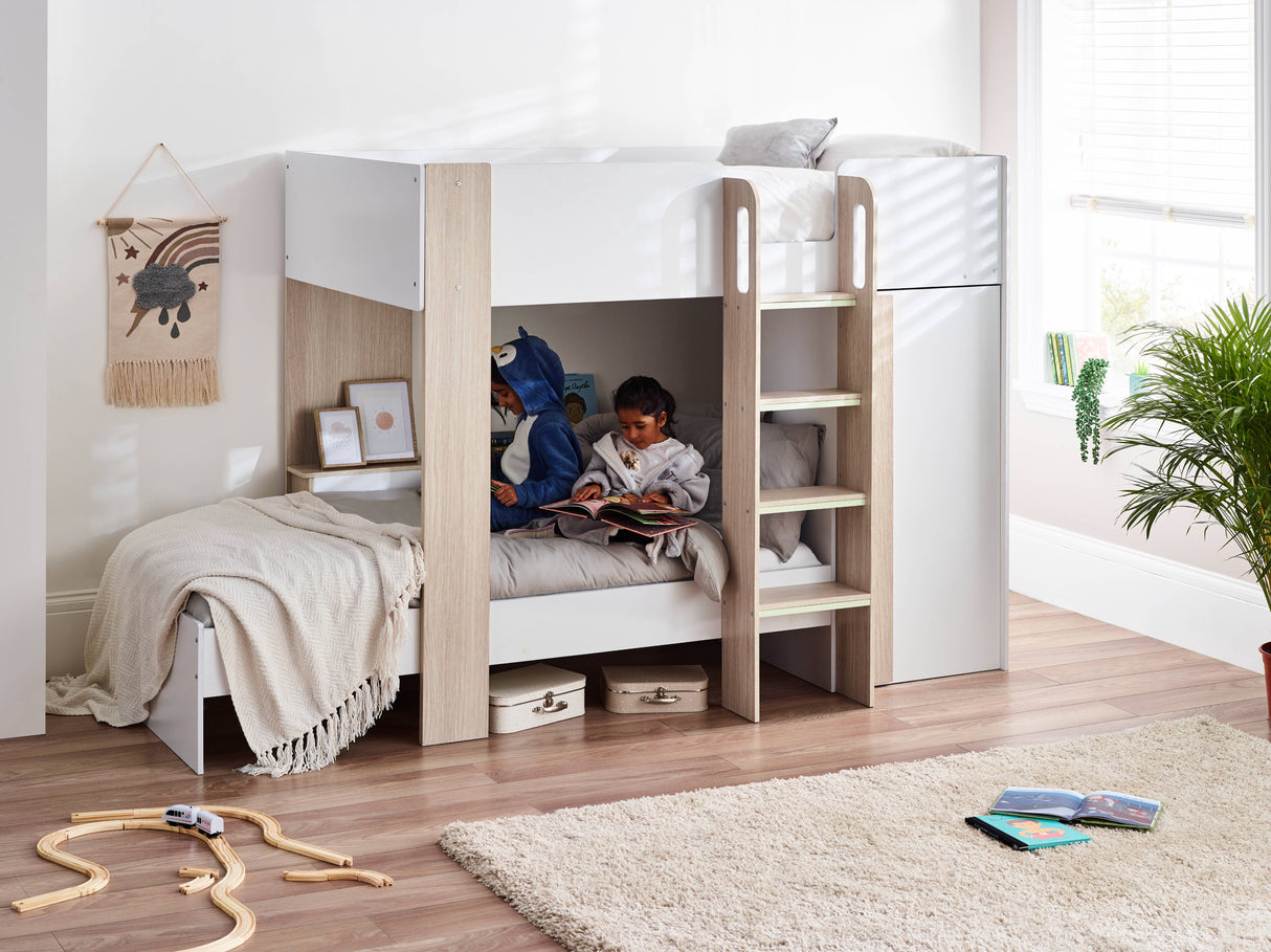 Horizon Bunk Bed - Pale Wood And White