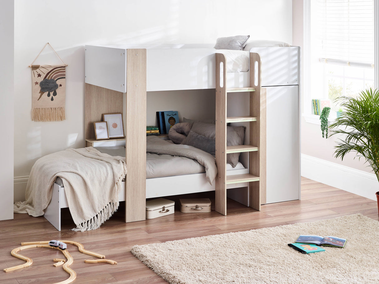 Horizon Bunk Bed - Pale Wood And White