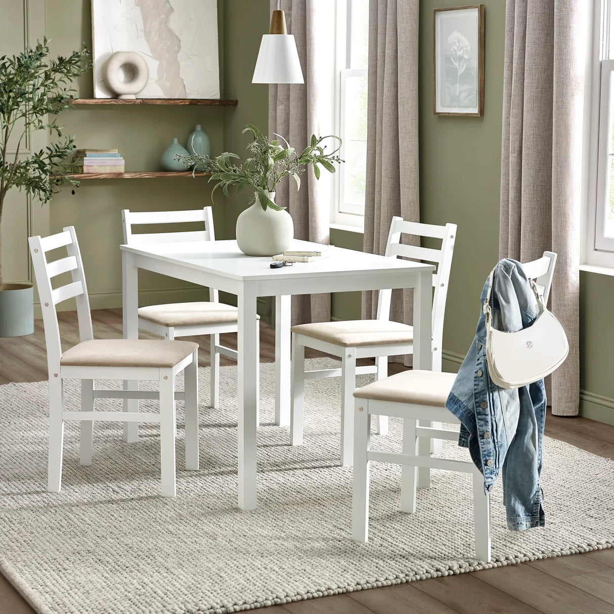 Keats Rectangular Table with 4 Chairs Dining Set