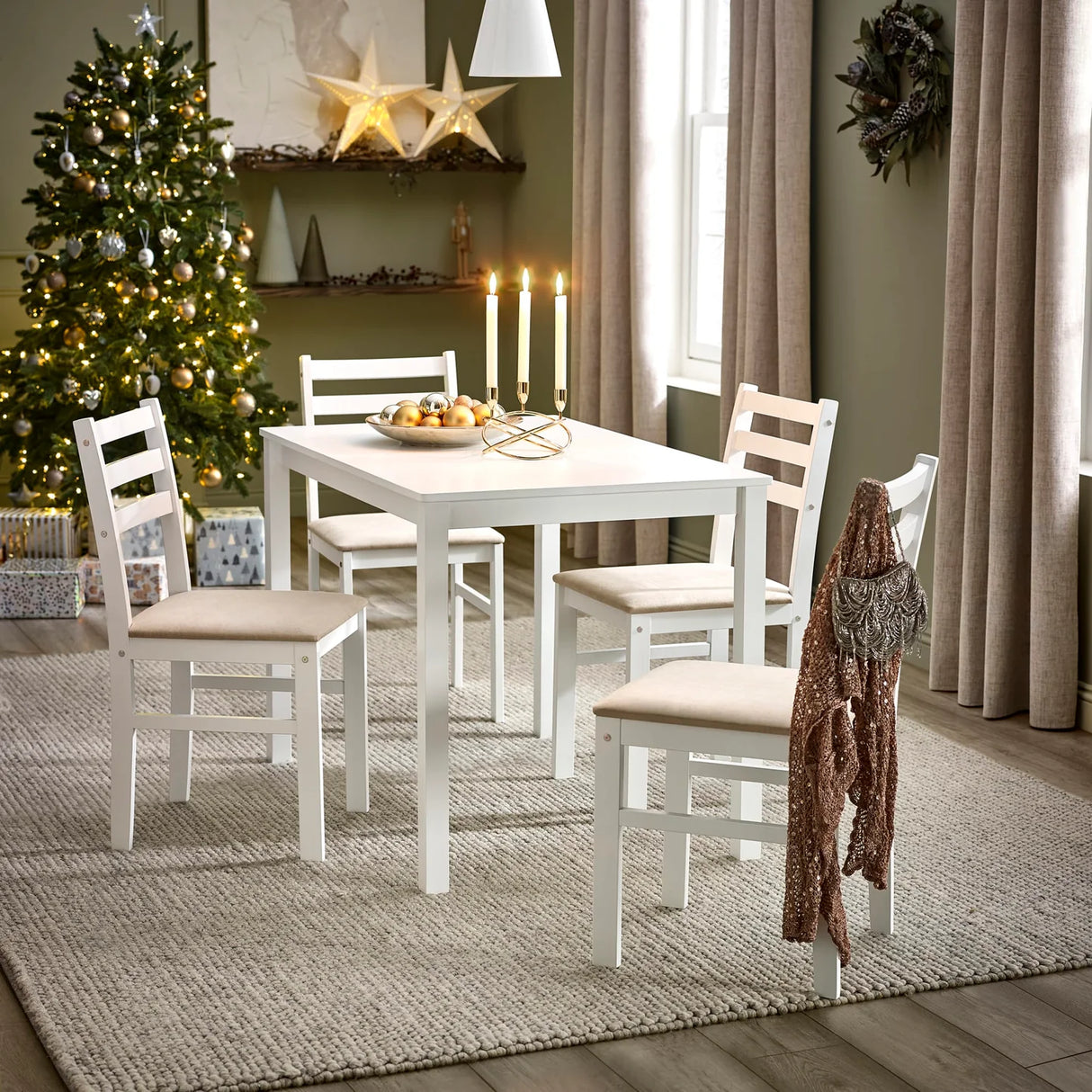 Keats Rectangular Table with 4 Chairs Dining Set
