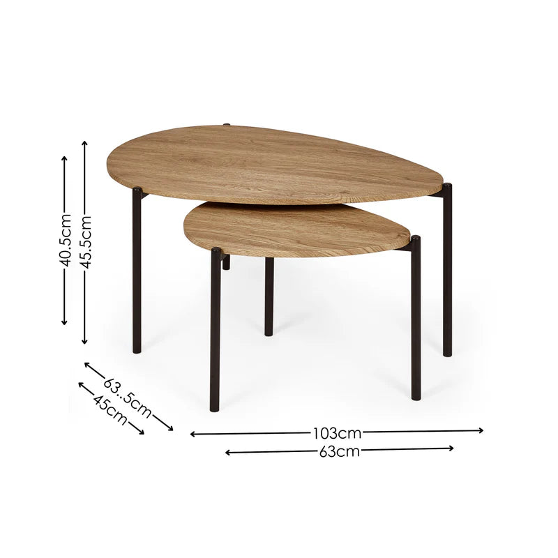 Lorette Teardrop Nesting Coffee Table