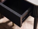 Louis Black Fluted Stone Top Lamp Table with Drawers