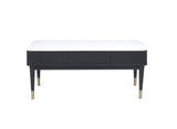 Louis Black Fluted Stone Top Coffee Table with Drawers