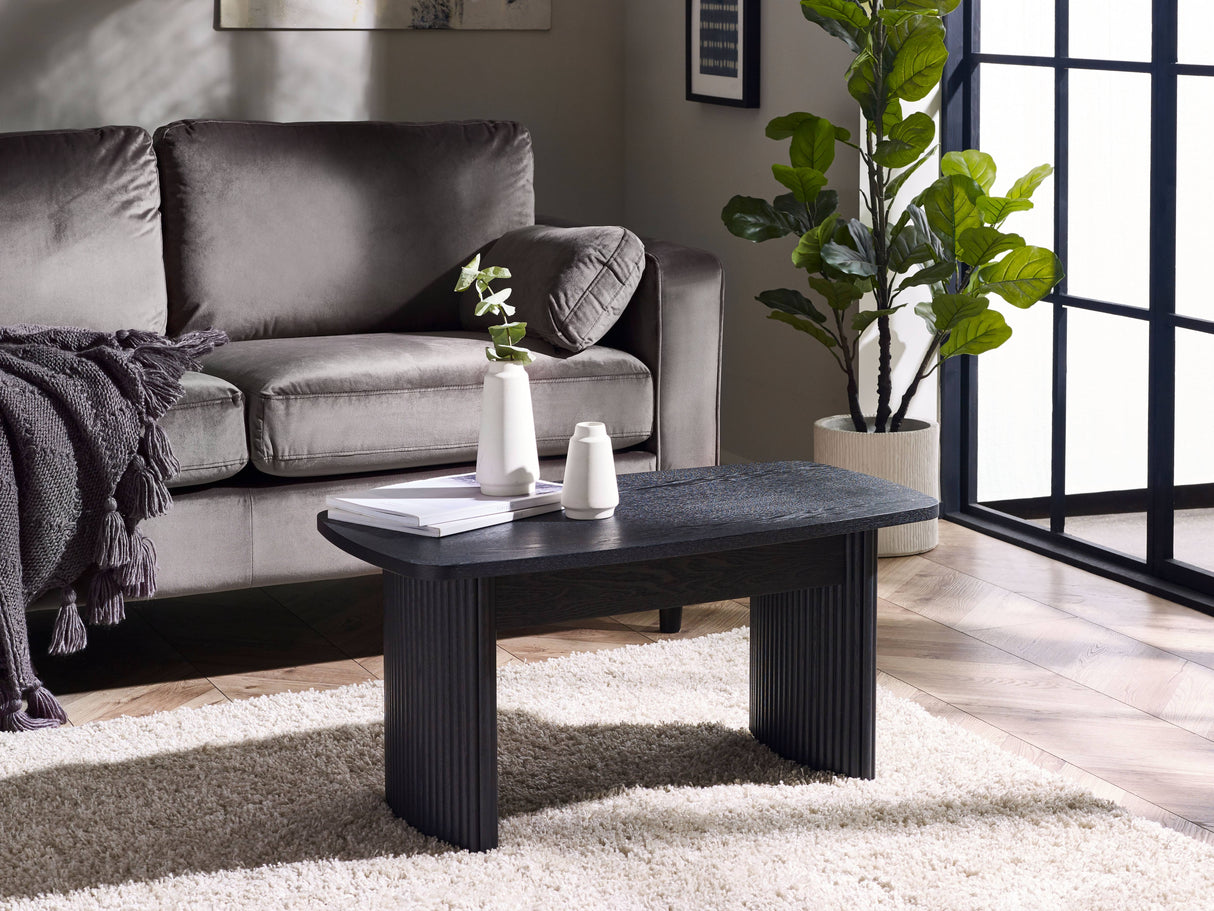 Louis Black Fluted Compact Coffee Table