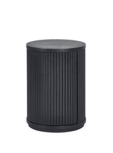 Louis Black Fluted Side Table With Door