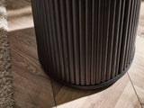 Louis Black Fluted Side Table With Door