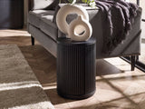 Louis Black Fluted Side Table With Door