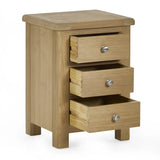 Memphis Limed Oak 3 Drawer Bedside