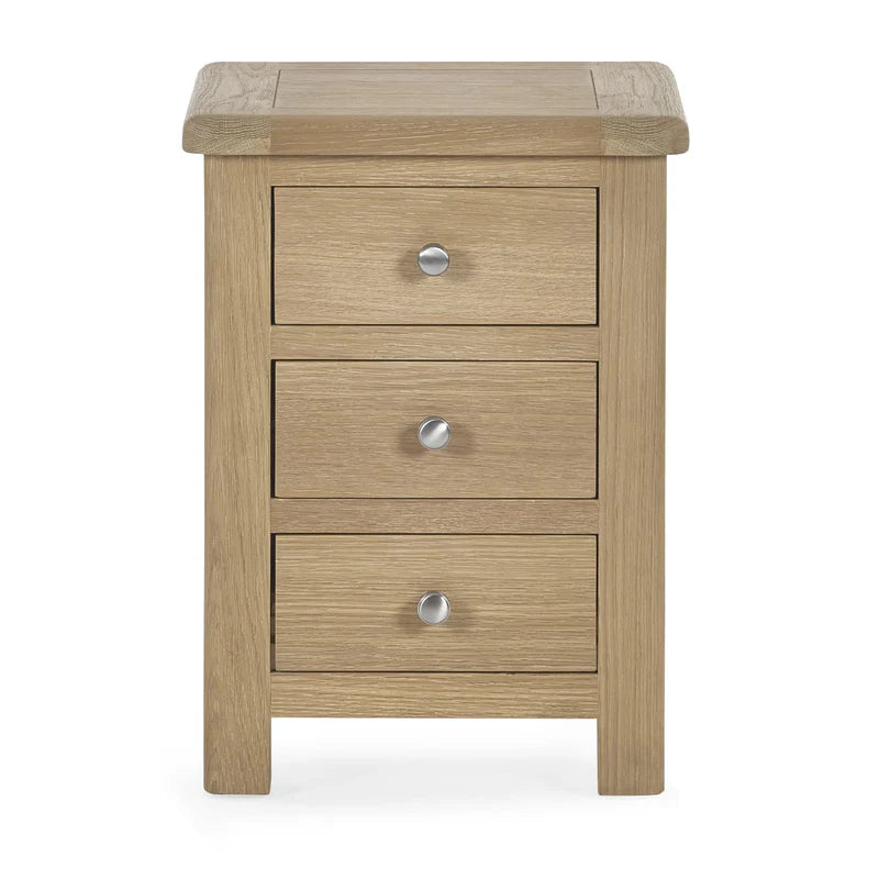 Memphis Limed Oak 3 Drawer Bedside