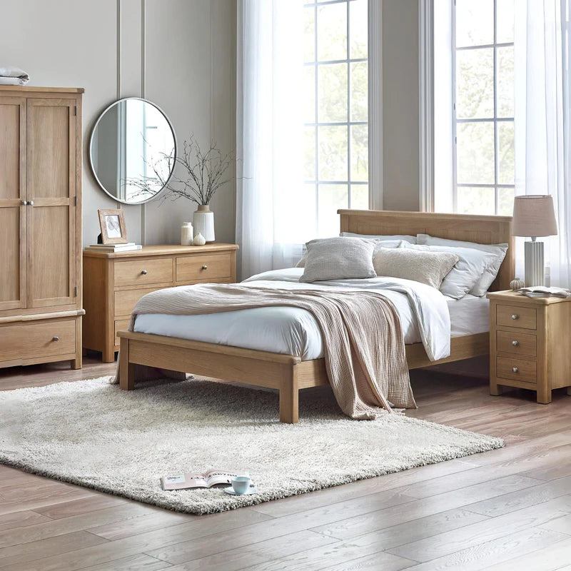 Memphis Limed Oak 2 Door 1 Drawer Wardrobe