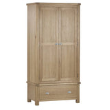 Memphis Limed Oak 2 Door 1 Drawer Wardrobe