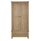 Memphis Limed Oak 2 Door 1 Drawer Wardrobe