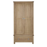 Memphis Limed Oak 2 Door 1 Drawer Wardrobe