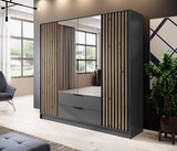 Nelly Hinged Door Wardrobe 206cm [Mirror]