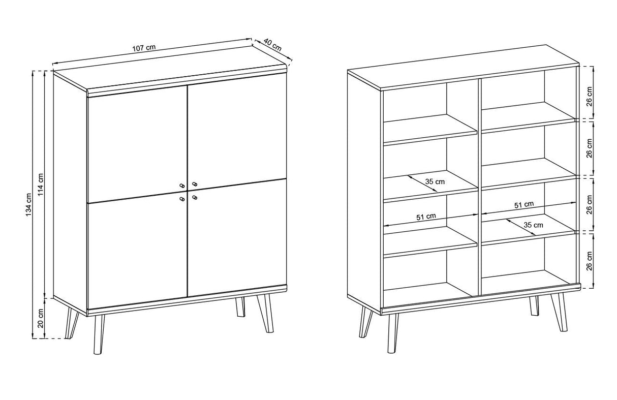 Primo 4 Door Sideboard Cabinet