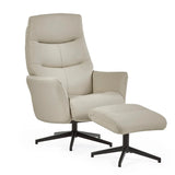 Priya Grey Faux PU Leather Recliner Chair and Stool