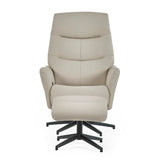 Priya Grey Faux PU Leather Recliner Chair and Stool