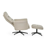 Priya Grey Faux PU Leather Recliner Chair and Stool