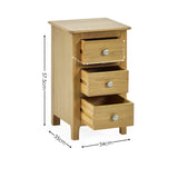 Somerset 3 Drawer Bedside