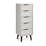 Alba 5 Drawer Narrow Chest - Silk Grey