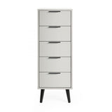 Alba 5 Drawer Narrow Chest - Silk Grey