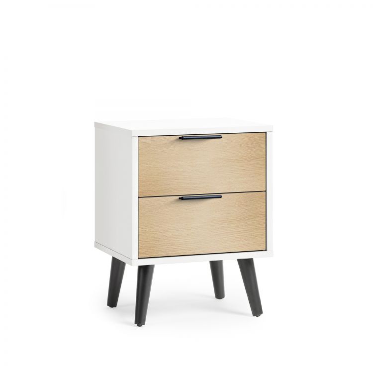 Alba 2 Drawer Bedside - White/Oak