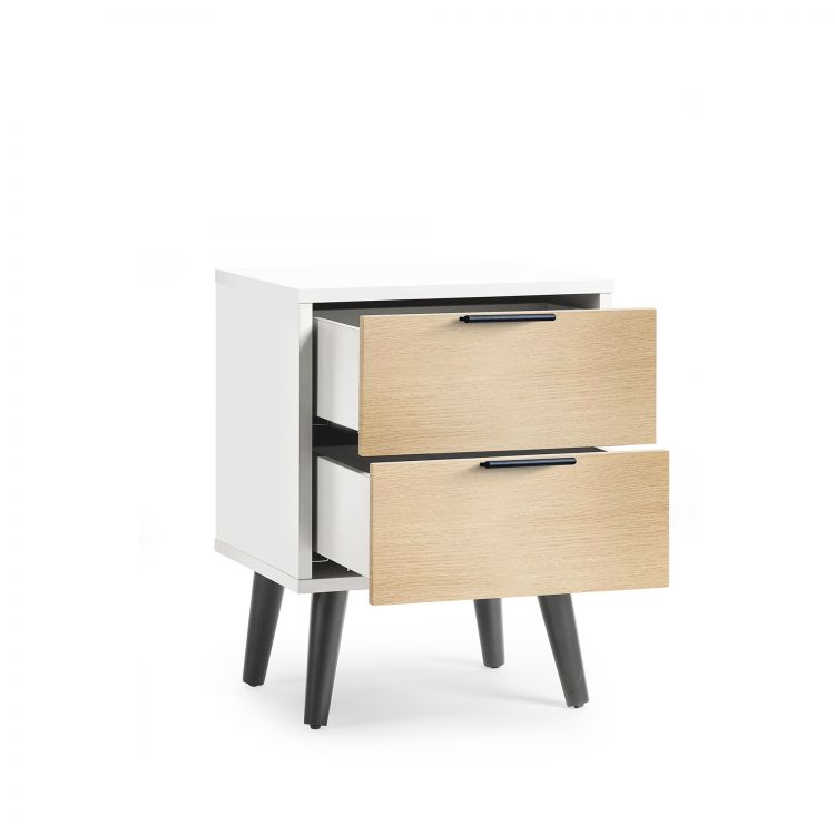 Alba 2 Drawer Bedside - White/Oak