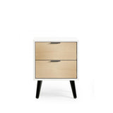 Alba 2 Drawer Bedside - White/Oak