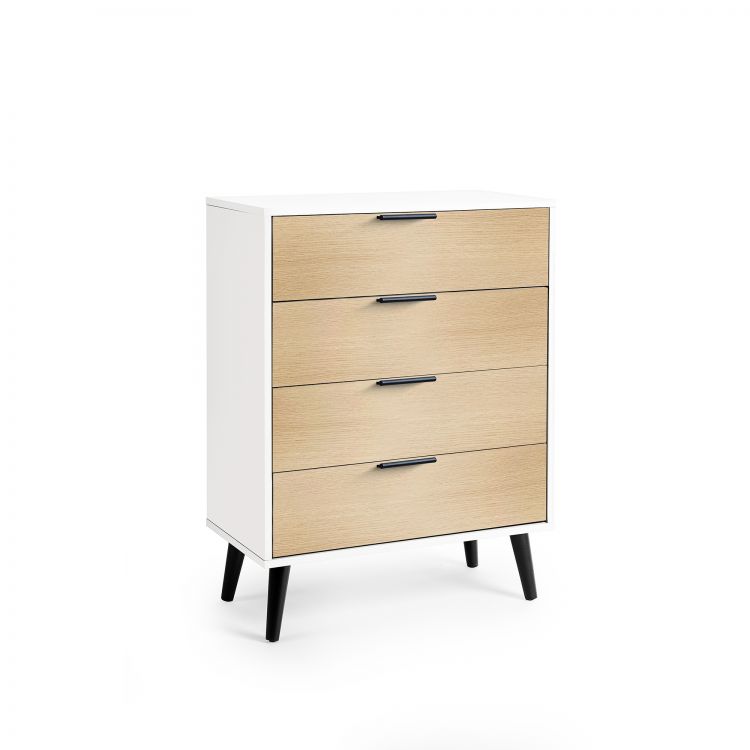 Alba 4 Drawer Wide Chest - White/Oak