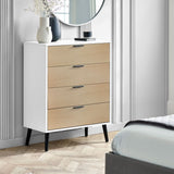 Alba 4 Drawer Wide Chest - White/Oak