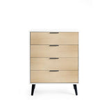 Alba 4 Drawer Wide Chest - White/Oak