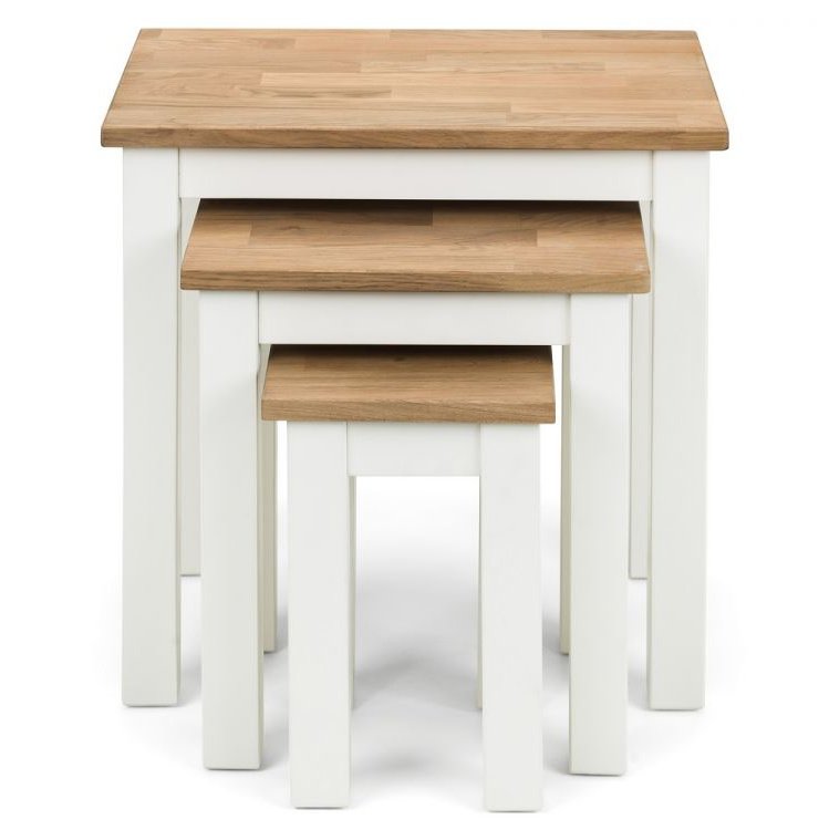 Coxmoor Nest of 3 Tables - Ivory & Oak