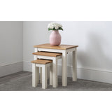 Coxmoor Nest of 3 Tables - Ivory & Oak