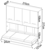 CP-06 Horizontal Wall Bed Concept 90cm with Over Bed Unit