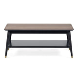 Findlay Coffee Table with Shelf - Walnut & Black