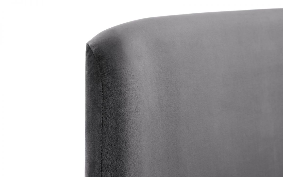 Frida Curved Velvet Bed - Grey