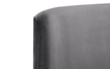 Frida Curved Velvet Bed - Grey