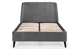 Frida Curved Velvet Bed - Grey