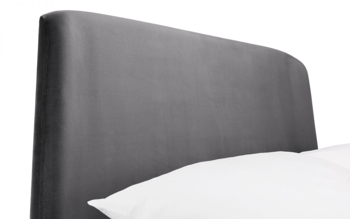 Frida Curved Velvet Bed - Grey