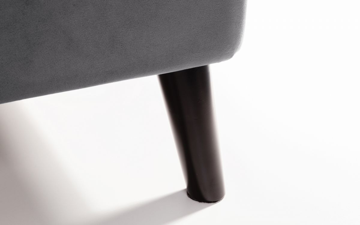 Frida Curved Velvet Bed - Grey