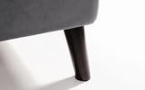 Frida Curved Velvet Bed - Grey