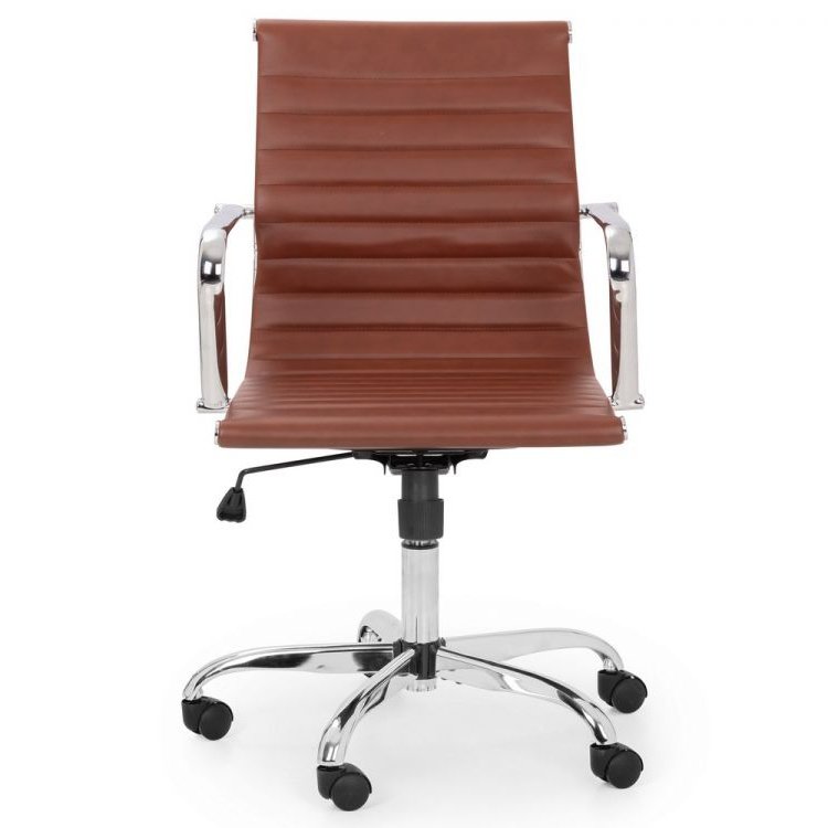 Gio Office Chair - Brown & Chrome