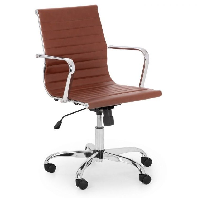 Gio Office Chair - Brown & Chrome