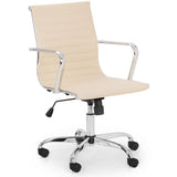 Gio Office Chair - Ivory & Chrome